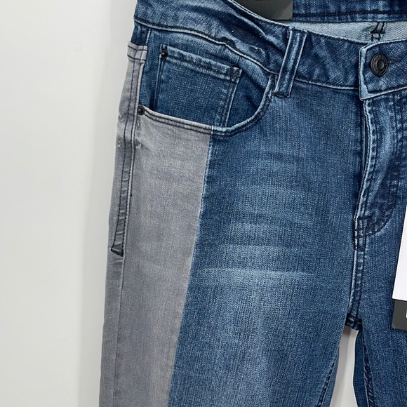 Kensie Effortless Two Tone Ankle Mid Rise Ankle Jeans - Picture 2 of 3